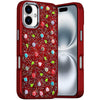 Bling Diamond Tiny Roses Glitter Case for iPhone 16 6.1" with Tempered Glass Purple