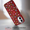 Bling Diamond Tiny Roses Glitter Case for iPhone 16 6.1" with Tempered Glass Purple by Merch Section