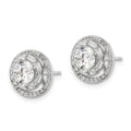 Cubic Zirconia Stud Jacket Earrings by Fine Color Jewels