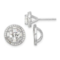 Cubic Zirconia Stud Jacket Earrings by Fine Color Jewels