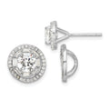 Cubic Zirconia Stud Jacket Earrings by Fine Color Jewels