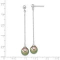 Tahitian Black Pearl Chain Drop Earrings by Fine Color Jewels
