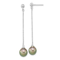 Tahitian Black Pearl Chain Drop Earrings by Fine Color Jewels
