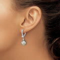 Tahitian Pearl and CZ Dangle Earrings by Fine Color Jewels