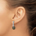 Black Tahitian Pearl Dangle Earrings by Fine Color Jewels