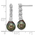 Black Tahitian Pearl Dangle Earrings by Fine Color Jewels
