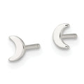 Half Moon Stud Earrings Silver by Fine Color Jewels