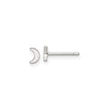 Half Moon Stud Earrings Silver by Fine Color Jewels