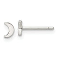 Half Moon Stud Earrings Silver by Fine Color Jewels
