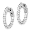 Cubic Zirconia Round Hinged Hoop Earrings by Fine Color Jewels