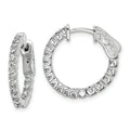 Cubic Zirconia Round Hinged Hoop Earrings by Fine Color Jewels