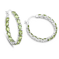 Natural Peridot Hoop Earrings by Fine Color Jewels