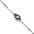 Cubic Zirconia Enamel Evil Eye Bracelet by Fine Color Jewels