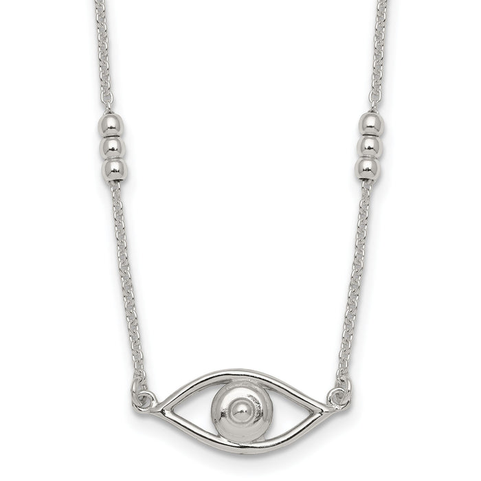Silver Evil Eye Necklace by Fine Color Jewels