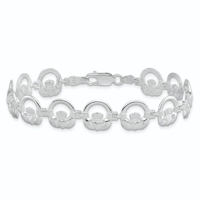 Sterling Silver Claddagh Circle Bracelet by Fine Color Jewels