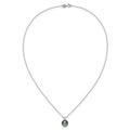 Black Teardrop Tahitian Pearl Necklace by Fine Color Jewels