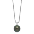Black Teardrop Tahitian Pearl Necklace by Fine Color Jewels
