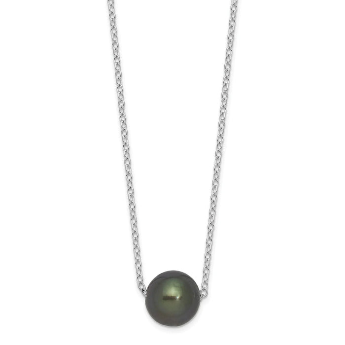 Black Cultured Tahitian Pearl Necklace by Fine Color Jewels