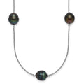 Black Tahitian Pearl By The Yard Necklace by Fine Color Jewels