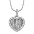 Cubic Zirconia Heart Necklace Silver by Fine Color Jewels