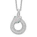 Cubic Zirconia Silver Snake Necklace by Fine Color Jewels