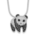 Cubic Zirconia Panda Bear Necklace by Fine Color Jewels