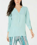 JM Collection Split-Neck Grommet-Sleeve Top by Vanessa Jane