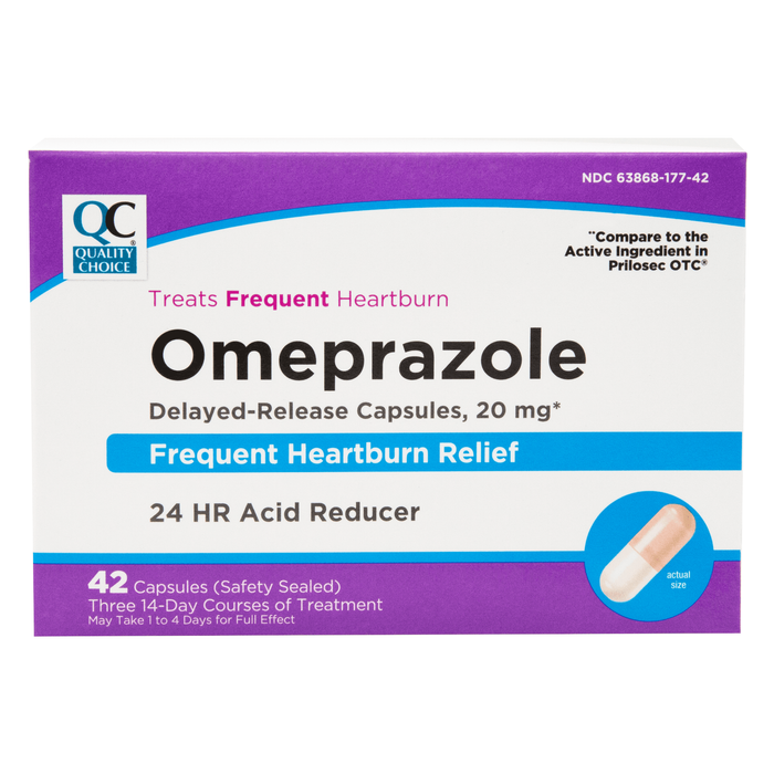 Omeprazole 24HR Delayed Release Tablets 20 mg - 42 Count by Pasteur Pharmacy