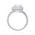 White Topaz Halo Engagment Ring by Fine Color Jewels