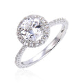 White Topaz Halo Engagement Ring by Fine Color Jewels