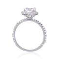 White Topaz Halo Engagement Ring by Fine Color Jewels