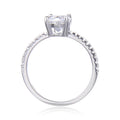 White Topaz Pave Engagement Ring by Fine Color Jewels