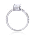 White Topaz Emerald Cut Engagement Ring by Fine Color Jewels