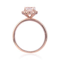 White Topaz Halo Engagement Ring in Rose Gold by Fine Color Jewels