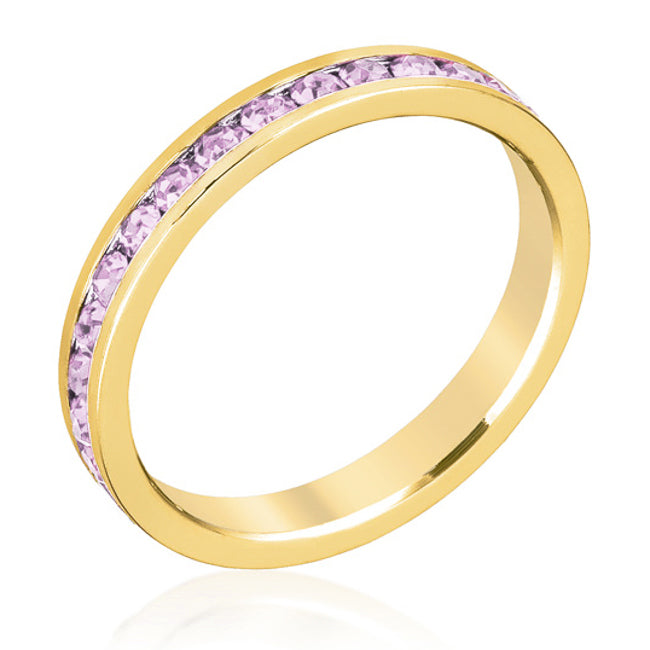 Avera Madeline 0.2ct Simple Crown Stacker Ring in Goldtone by Avera Group
