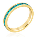 Avera Stylish Stackables Turquoise Crystal Gold Ring by Avera Group