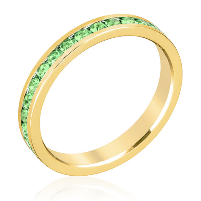 Avera Stylish Stackables Peridot Crystal Ring - Light Green by Avera Group
