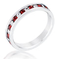 Avera Clear and Red Alternating Crystal Eternity Ring by Avera Group