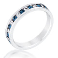 Avera Clear and Blue Alternating Crystal Eternity Ring by Avera Group
