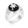 Avera Onyx Mens Ring In Polished Black Stone