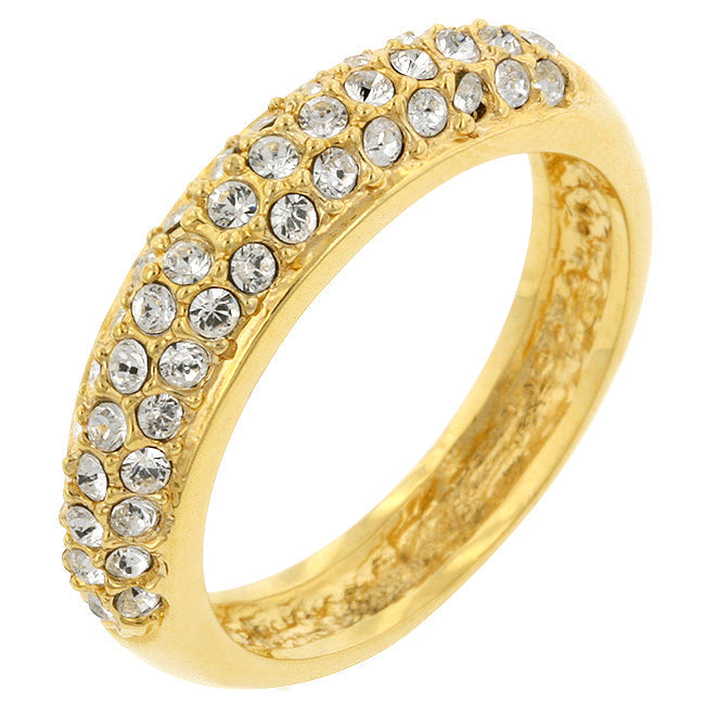 Avera Pave Crystal Band in Radiant Gold Finish by Avera Group