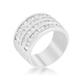 Avera Four Row Cubic Zirconia Cocktail Ring in Gold Finish by Avera Group