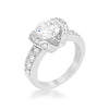 Avera Modern Minimalist Tension Set Engagement Ring in Silver
