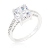Avera Elegant Princess Cut Silver Statement Ring