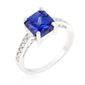 Avera Elegant Princess Cut Silver Statement Ring by Avera Group
