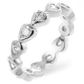 Avera Heart Eternity Ring In Polished Sterling Silver by Avera Group
