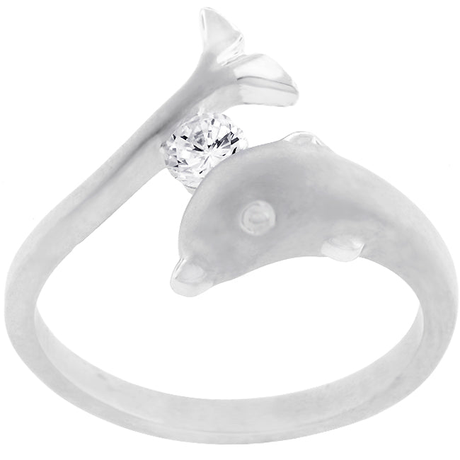 Avera Sterling Silver Tension Set Dolphin Ring by Avera Group