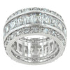 Avera Triple Row Zircon Eternity Ring in Polished Silver