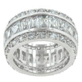 Avera Triple Row Zircon Eternity Ring in Polished Silver by Avera Group