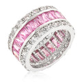 Avera Triple Row Zircon Eternity Ring in Polished Silver by Avera Group